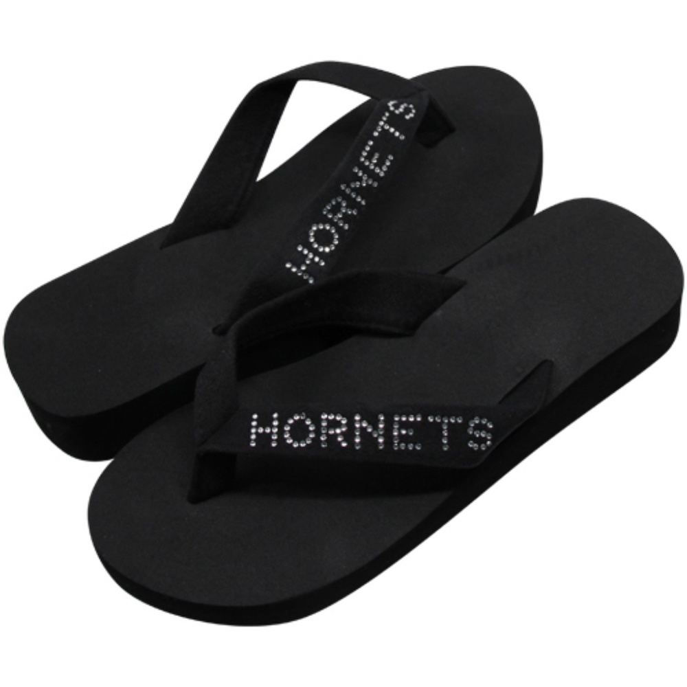 Hornets Bling Wedge Flip Flops